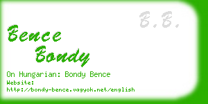 bence bondy business card